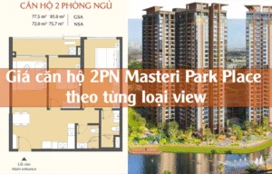Giá căn hộ 2PN Masteri Park Place theo từng loại view – Cập nhật chi tiết 2025