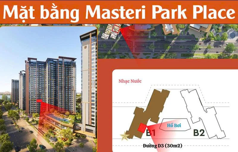 Mặt bằng Masteri Park Place tòa B1 và B2 – Thiết kế tối ưu, view đắt giá